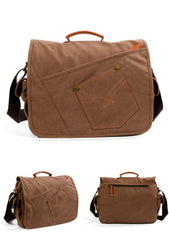 Cool Casual Canvas Mens 15.6'' Side Bag Shoulder Bag Large Messenger Bag For Men - iwalletsmen