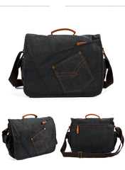 Cool Casual Canvas Mens 15.6'' Side Bag Shoulder Bag Large Messenger Bag For Men - iwalletsmen