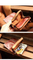 Cool Black Leather Mens billfold Key Wallet Bifold Brown Small Key Wallet Key Holder For Men - iwalletsmen