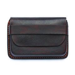 Cool Coffee Leather Mens Business Card Holder Coin Purse Small Change Wallet For Men - iwalletsmen
