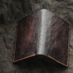 Handmade Dark Coffee Leather Mens Vertical Small Wallet Cool billfold Wallet Bifold Slim Wallet For Men - iwalletsmen