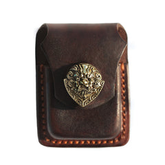 Cool Coffee Handmade Leather Mens Zippo Lighter Cases Standard Zippo Belt Loop Lighter Holders For Men - iwalletsmen