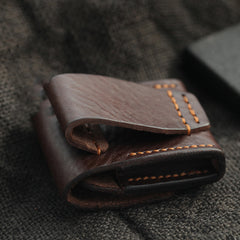 Cool Coffee Handmade Leather Mens Zippo Lighter Cases Standard Zippo Belt Loop Lighter Holders For Men - iwalletsmen
