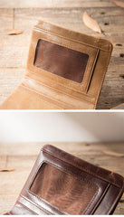 Cool Brown Leather Mens Small Wallets Bifold Black Vintage Slim billfold Wallet for Men - iwalletsmen