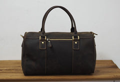 Cool Coffee Leather Mens Weekender Bags Vintage Travel Bags Duffle Bag for Men - iwalletsmen