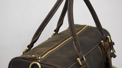 Cool Coffee Leather Mens Weekender Bags Vintage Travel Bags Duffle Bag for Men - iwalletsmen