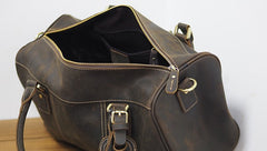 Cool Coffee Leather Mens Weekender Bags Vintage Travel Bags Duffle Bag for Men - iwalletsmen