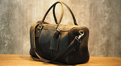 Cool Coffee Leather Mens Weekender Bags Vintage Travel Bags Duffle Bag for Men - iwalletsmen