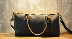 Cool Coffee Leather Mens Weekender Bags Vintage Travel Bags Duffle Bag for Men - iwalletsmen