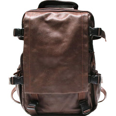 Cool Coffee Mens Leather Backpack Travel Backpacks Laptop Backpack for men - iwalletsmen