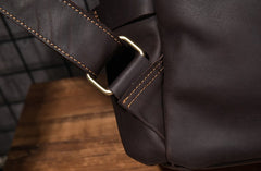 Cool Coffee Mens Leather Hiking Backpack Travel Backpack Leather Backpack for Men - iwalletsmen
