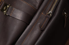Cool Coffee Mens Leather Hiking Backpack Travel Backpack Leather Backpack for Men - iwalletsmen