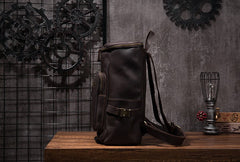 Cool Coffee Mens Leather Hiking Backpack Travel Backpack Leather Backpack for Men - iwalletsmen