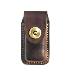 Dark Coffee Handmade Leather Mens Dunhill Lighter Case Cool Lighter Holders For Men - iwalletsmen