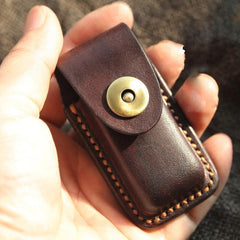 Dark Coffee Handmade Leather Mens Dunhill Lighter Case Cool Lighter Holders For Men - iwalletsmen