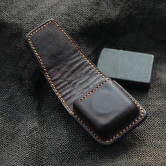 Cool Dark Brown Handmade Leather Mens Standard Zippo Lighter Case With Belt Loop Lighter Holders For Men - iwalletsmen