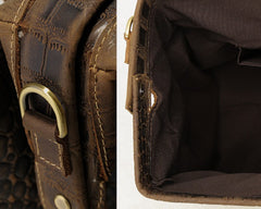 Cool Dark Brown Leather Men Alligator Pattern Doctor Bag Travel Bags Weekender Bags For Men - iwalletsmen