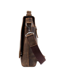 Vintage Dark Brown Leather Mens 15 inches Briefcase Laptop Bag Business Side Bags Work Bag for Men - iwalletsmen