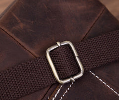 Coffee Leather Mens Small Messenger Bag Cool Mini Side Bag Belt Bag for men - iwalletsmen