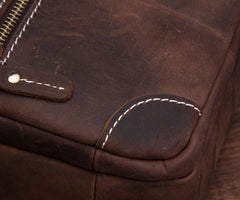 Coffee Leather Mens Small Messenger Bag Cool Mini Side Bag Belt Bag for men - iwalletsmen