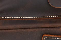 Cool Dark Brown Leather Mens Small Messenger Bags Cool Side Bag Tablet Messenger Bag for men - iwalletsmen