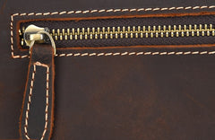 Cool Dark Brown Leather Mens Small Messenger Bags Cool Side Bag Tablet Messenger Bag for men - iwalletsmen