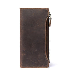 Cool Dark Brown Mens Leather Long Wallet Bifold Long Multi-Cards Wallet for Men - iwalletsmen