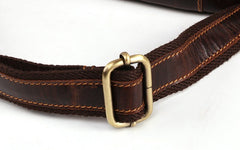 Cool Dark Brown Vintage Leather Small Side Bag Messenger Bag Shoulder Bags For Men - iwalletsmen