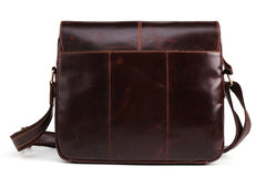 Cool Dark Brown Vintage Leather Small Side Bag Messenger Bag Shoulder Bags For Men - iwalletsmen
