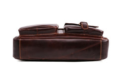 Cool Dark Brown Vintage Leather Small Side Bag Messenger Bag Shoulder Bags For Men - iwalletsmen