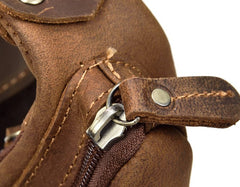 Cool Triangular Leather Mens Sling Bag Chest Bag Sling Crossbody Bag One Shoulder Backpack For Mens - iwalletsmen