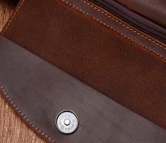 Cool Brown Leather Triangular Chest Bag Sling Bag Sling Crossbody Bag For Mens - iwalletsmen