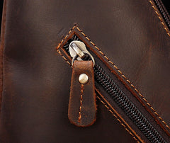 Cool Brown Leather Triangular Chest Bag Sling Bag Sling Crossbody Bag For Mens - iwalletsmen