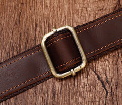 Cool Brown Leather Triangular Chest Bag Sling Bag Sling Crossbody Bag For Mens - iwalletsmen