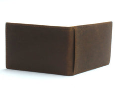 Cool Dark Brown Leather Mens Small Bifold Wallet billfold Wallet License Wallet for Men - iwalletsmen