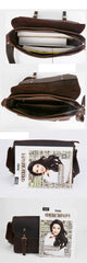 Cool Brown Leather Mens Small Courier Bags Vintage Brown Messenger Bag Postman Bag For Men - iwalletsmen