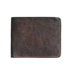 Cool Distressed Brown Leather Mens SMall Wallet billfold Wallet Bifold Front Pocket Wallet For Men - iwalletsmen