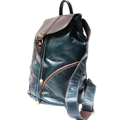 Cool Green Mens Leather Backpack Travel Backpacks Laptop Backpacks for men - iwalletsmen