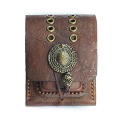 Cool Handmade Brown Leather Mens Zippo Cigarette Case with Lighter Holder Belt Loop for Men - iwalletsmen