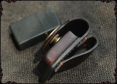 Cool Handmade Coffee Leather Mens Classic Zippo Lighter Case With Belt Loop Standard Lighter Holder for Men - iwalletsmen
