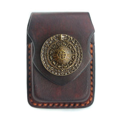 Cool Handmade Coffee Leather Mens Classic Zippo Lighter Case With Belt Loop Standard Lighter Holder for Men - iwalletsmen