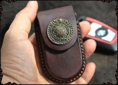 Cool Handmade Brown Leather Mens Car Key Case Car Key Holder with Belt Loop For Men - iwalletsmen