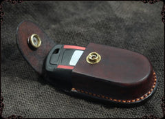 Cool Handmade Brown Leather Mens Car Key Case Car Key Holder with Belt Loop For Men - iwalletsmen