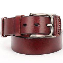 Cool Handmade Buckle Black Leather Mens Belt Dark Brown Leather Belts for Men - iwalletsmen