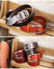 Cool Handmade Buckle Black Leather Mens Belt Dark Brown Leather Belts for Men - iwalletsmen