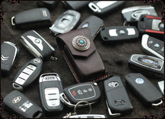 Cool Handmade Leather Mens Car Key Case Car Key Holder with Belt Loop For Men - iwalletsmen