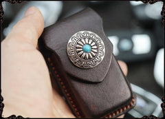 Cool Handmade Leather Mens Car Key Case Car Key Holder with Belt Loop For Men - iwalletsmen