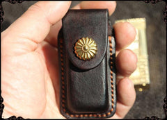 Cool Handmade Leather Mens Dunhill Lighter Case Lighter Holder with Belt Loop For Men - iwalletsmen