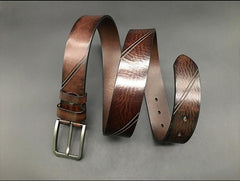 Handmade Cool Dark Brown Mens Leather Belt Black Leather Belt for Men - iwalletsmen