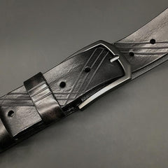 Handmade Cool Dark Brown Mens Leather Belt Black Leather Belt for Men - iwalletsmen